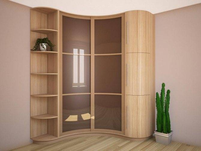 Какие бывают радиусные шкафы купе угловые, обзор моделей