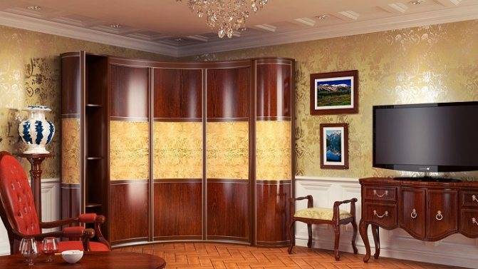 Какие бывают радиусные шкафы купе угловые, обзор моделей